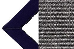 Sisal Antraciet 015 tæppe med kantbånd i dark blue farve